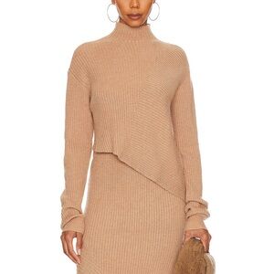 L'Academie Tan Cowl Neck Sweater